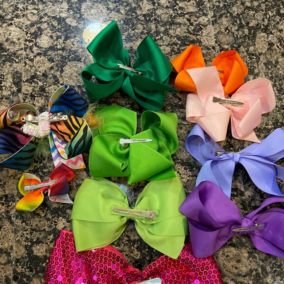 💜5/$20 10 assorted hair bows EUC - Picture 2 of 2